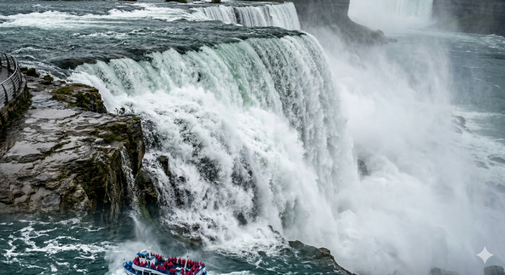 Illustration of water flowing from a temple threshold and deepening across a dry landscape, depicting Ezekiel 47.